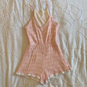 Pink and white romper